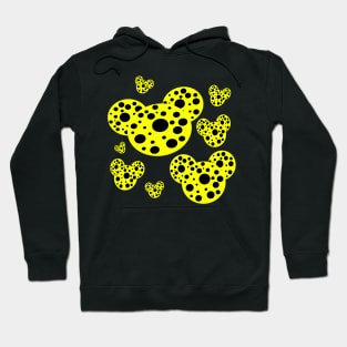 yellow and black polka dot design Hoodie